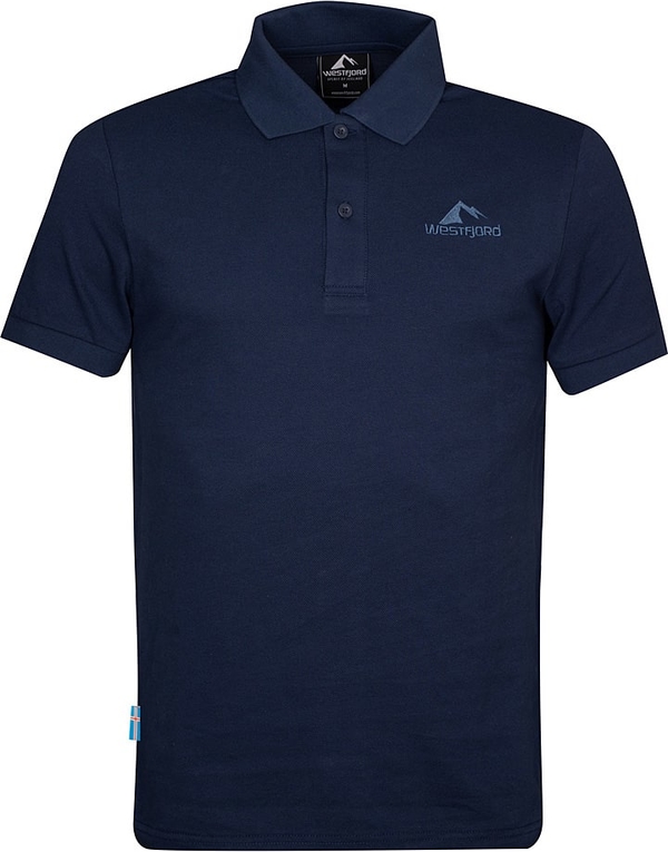 Niebieski t-shirt Westfjord w stylu casual z krótkim rękawem z bawełny