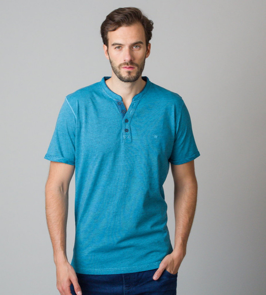 Niebieski t-shirt Willsoor w stylu casual z krótkim rękawem
