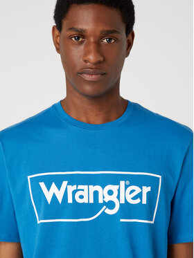 Niebieski t-shirt Wrangler z krótkim rękawem
