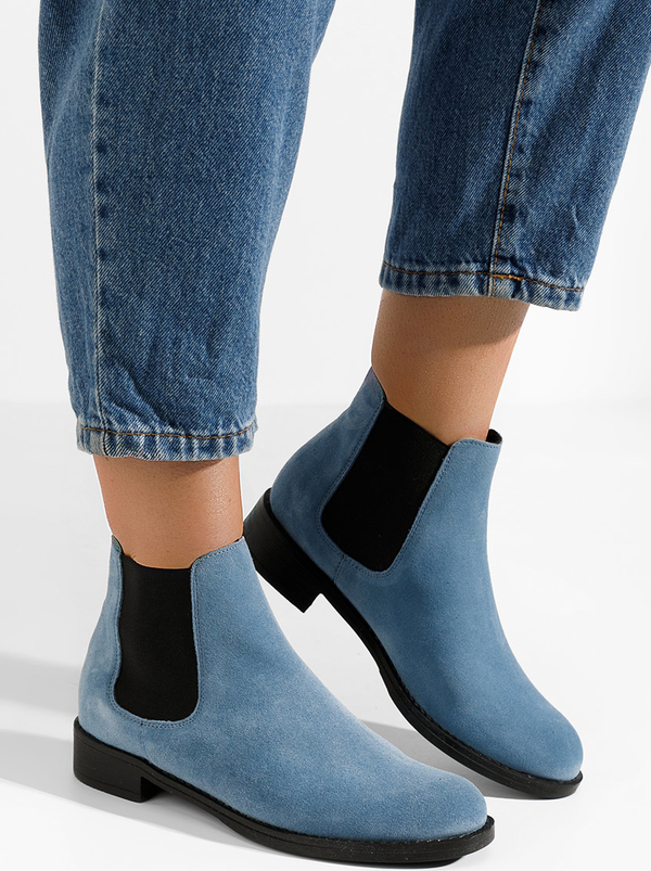 Niebieskie botki Zapatos w stylu casual