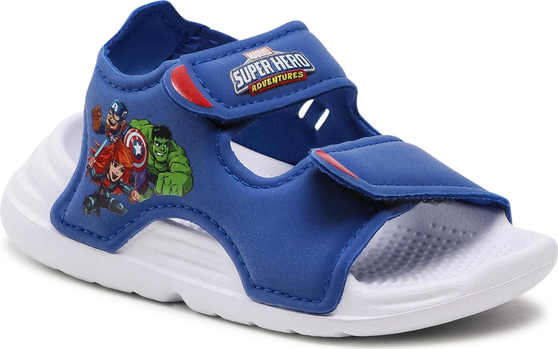 Niebieskie buty dziecięce letnie Adidas z bawełny dla chłopców