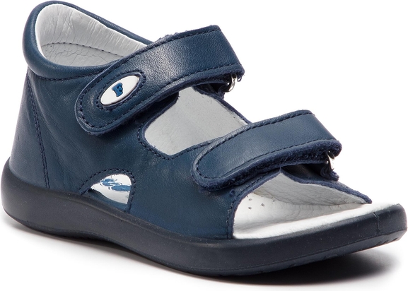 Niebieskie buty dziecięce letnie Naturino ze skóry na rzepy
