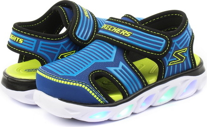 Niebieskie buty dziecięce letnie Skechers dla chłopców na rzepy