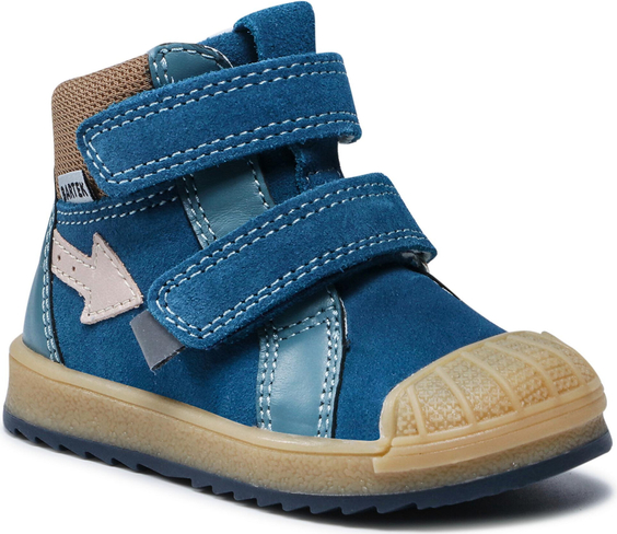 Niebieskie buty dziecięce zimowe Bartek na rzepy z zamszu
