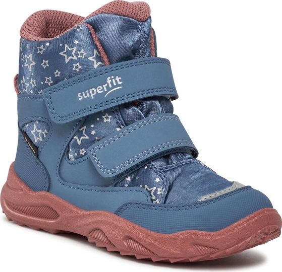 Niebieskie buty dziecięce zimowe Superfit na rzepy