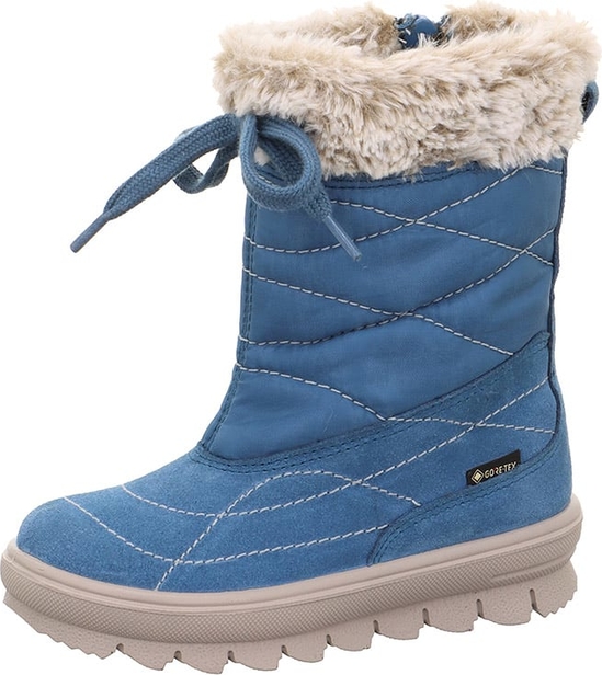 Niebieskie buty dziecięce zimowe Superfit z goretexu sznurowane