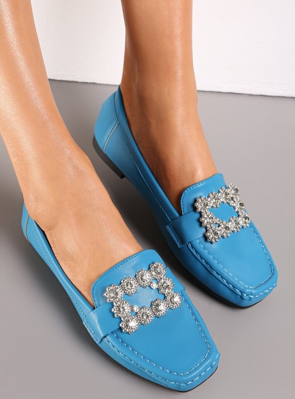 Niebieskie buty Renee z płaską podeszwą