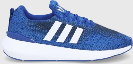 Niebieskie buty sportowe Adidas Originals w sportowym stylu sznurowane