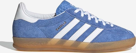 Niebieskie buty sportowe Adidas Originals w sportowym stylu sznurowane z zamszu