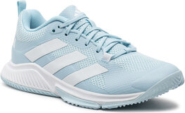 Niebieskie buty sportowe Adidas sznurowane z płaską podeszwą w sportowym stylu