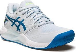Niebieskie buty sportowe ASICS sznurowane w sportowym stylu z płaską podeszwą