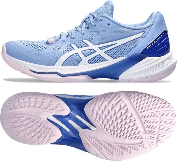 Niebieskie buty sportowe ASICS sznurowane z płaską podeszwą w sportowym stylu
