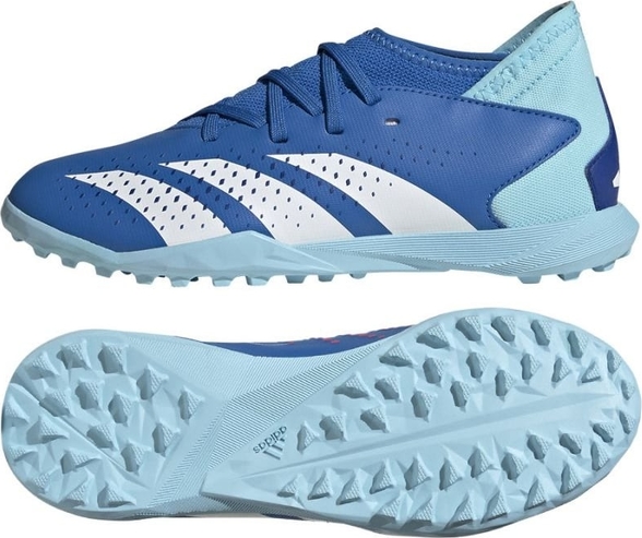 Niebieskie buty sportowe dziecięce Adidas dla chłopców predator sznurowane