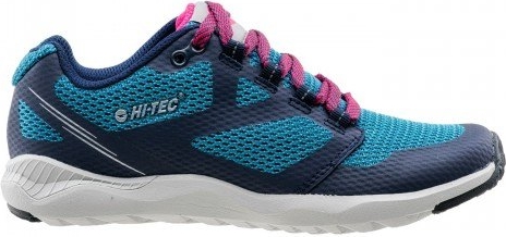 Niebieskie buty sportowe Hi-Tec z płaską podeszwą w sportowym stylu sznurowane