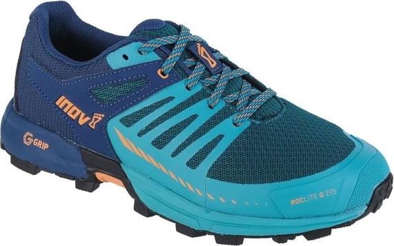 Niebieskie buty sportowe Inov-8 w sportowym stylu z tkaniny sznurowane
