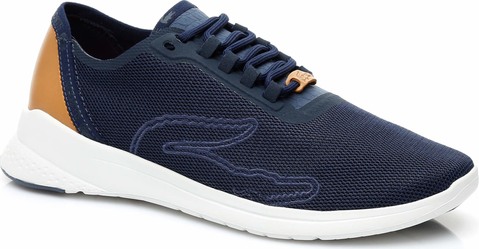 Niebieskie buty sportowe Lacoste w sportowym stylu ze skóry sznurowane