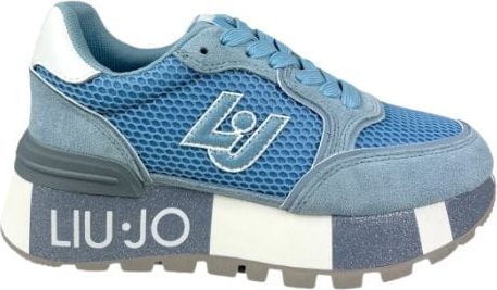 Niebieskie buty sportowe Liu-Jo sznurowane w sportowym stylu z zamszu