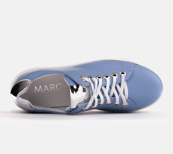 Niebieskie buty sportowe Marco Shoes z płaską podeszwą