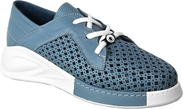 Niebieskie buty sportowe Ravini z płaską podeszwą sznurowane