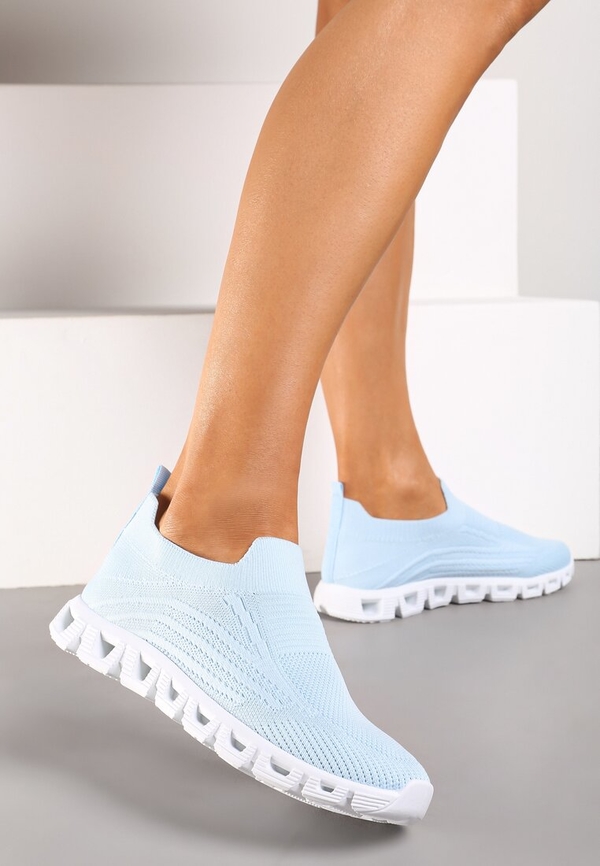 Niebieskie buty sportowe Renee w sportowym stylu z płaską podeszwą sznurowane