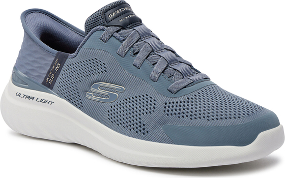 Niebieskie buty sportowe Skechers sznurowane