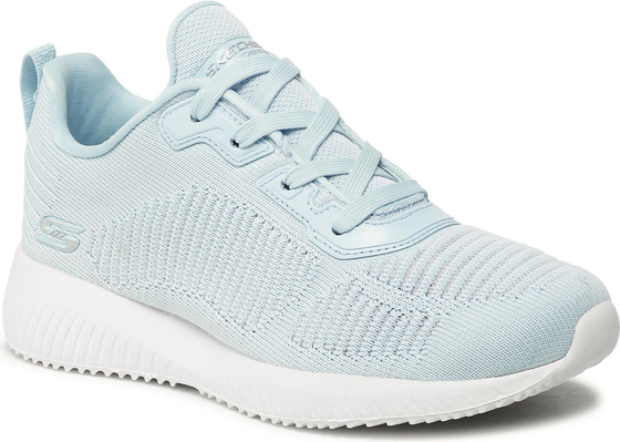 Niebieskie buty sportowe Skechers sznurowane z płaską podeszwą w sportowym stylu