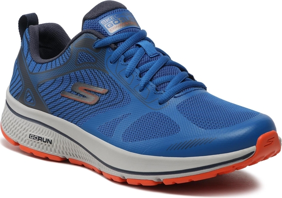 Niebieskie buty sportowe Skechers w sportowym stylu sznurowane