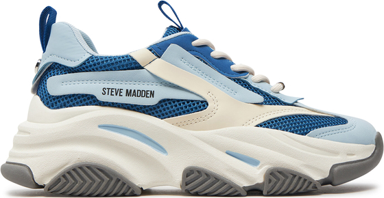 Niebieskie buty sportowe Steve Madden w sportowym stylu sznurowane