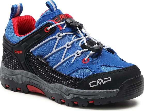 Niebieskie buty trekkingowe dziecięce CMP dla chłopców ze skóry sznurowane