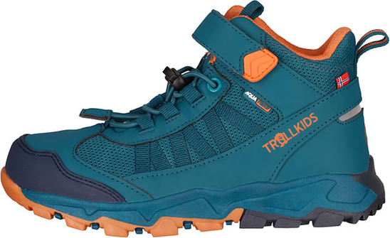 Niebieskie buty trekkingowe dziecięce Trollkids sznurowane