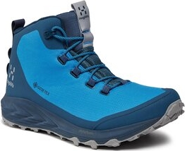 Niebieskie buty trekkingowe Haglöfs sznurowane z goretexu