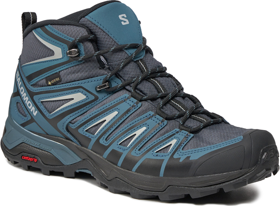 Niebieskie buty trekkingowe Salomon z goretexu