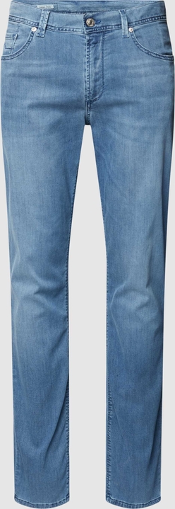 Niebieskie jeansy Alberto w stylu casual z bawełny