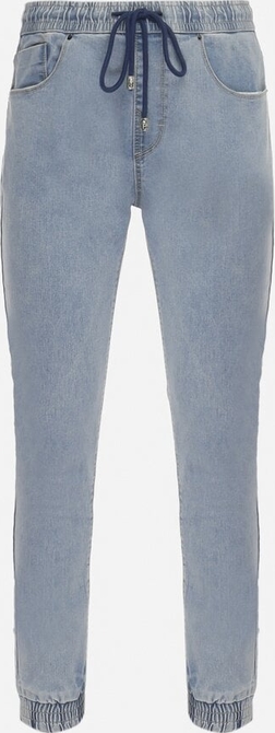 Niebieskie jeansy born2be w street stylu z bawełny