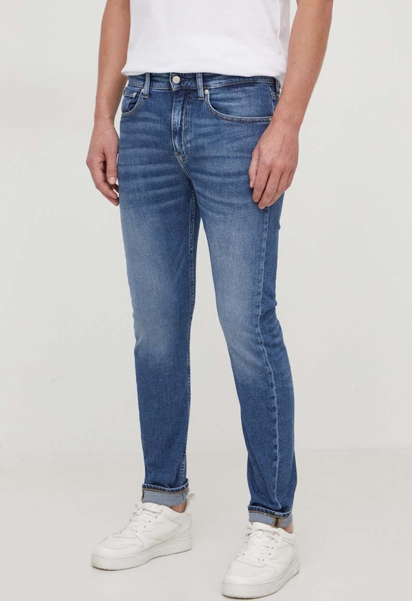 Niebieskie jeansy Calvin Klein z bawełny