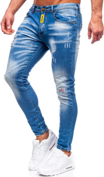 Niebieskie jeansy Denley w młodzieżowym stylu
