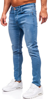 Niebieskie jeansy Denley z bawełny w stylu casual