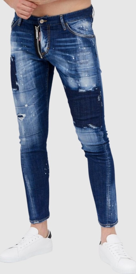 Niebieskie jeansy Dsquared2 w młodzieżowym stylu