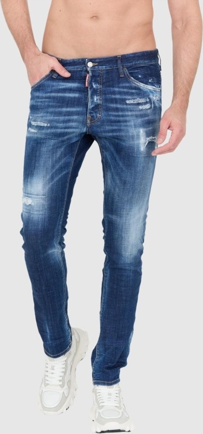Niebieskie jeansy Dsquared2 w młodzieżowym stylu