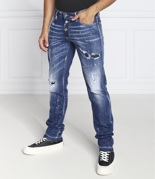 Niebieskie jeansy Dsquared2 w street stylu z bawełny
