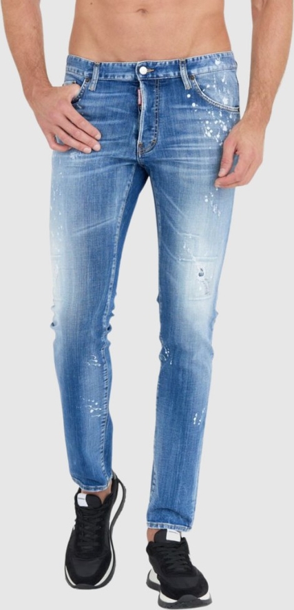 Niebieskie jeansy Dsquared2 z jeansu w street stylu