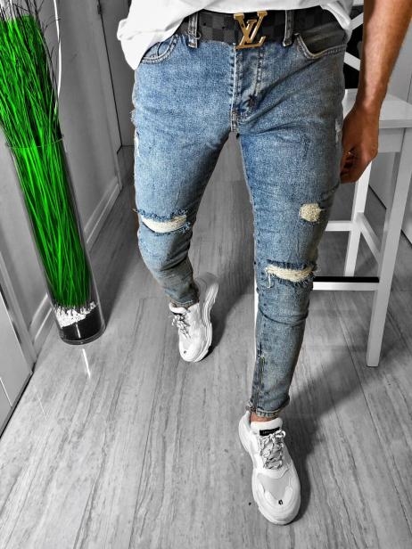 Niebieskie jeansy Duuf z jeansu