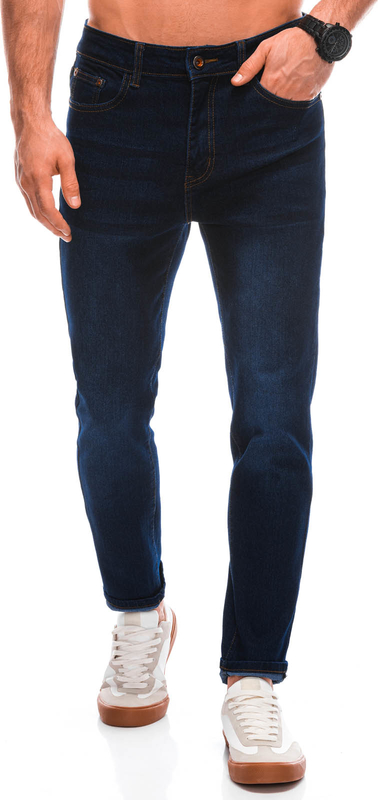 Niebieskie jeansy Edoti z jeansu