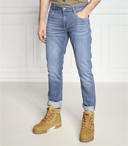 Niebieskie jeansy Guess z jedwabiu w stylu casual