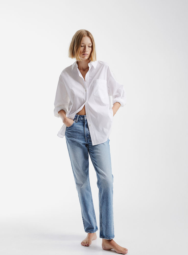 Niebieskie jeansy H & M w stylu vintage