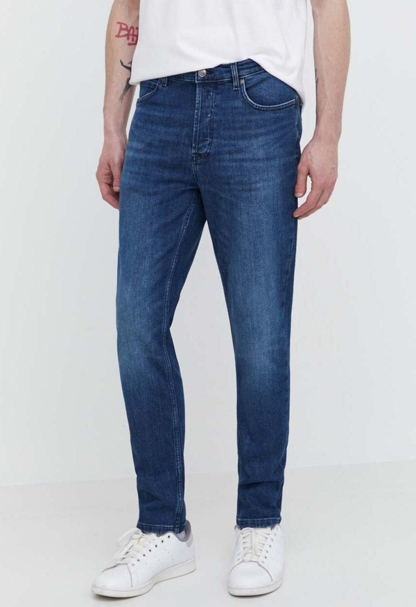 Niebieskie jeansy Hugo Boss w stylu casual z bawełny