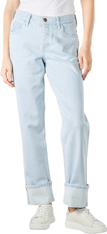 Niebieskie jeansy Lee z bawełny w street stylu
