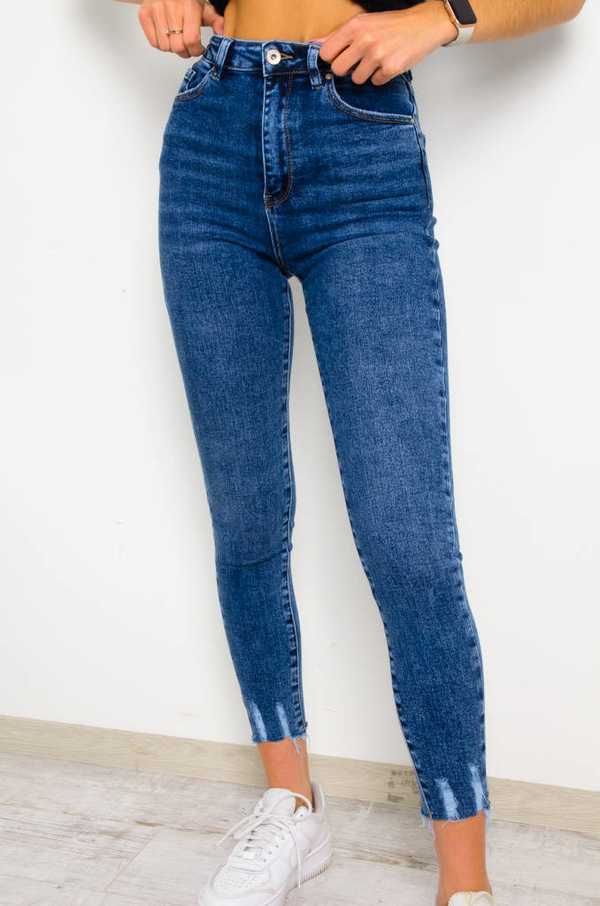 Niebieskie jeansy Olika z jeansu w stylu casual
