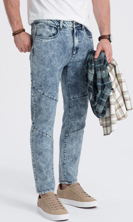 Niebieskie jeansy Ombre z jeansu w młodzieżowym stylu