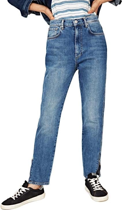 Niebieskie jeansy Pepe Jeans w street stylu z jeansu